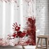 Scary Bloody Hands with Bloodstain Bath Shower Curtains Polyester Fabric Bathroom Accessories Curtain Sets with Hooks for Bathtub Home Decor, Horror Halloween view 4