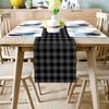 Double Love Farm Black and Grey Bufffalo Checkered Cotton Linen Table Runner 13 x 70 inch, Simple Plaid Non-Slip Rectangular Dining Table Decor for Wedding Party Holiday Dinner, Farmhouse view 2