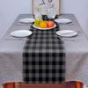 Double Love Farm Black and Grey Bufffalo Checkered Cotton Linen Table Runner 13 x 70 inch, Simple Plaid Non-Slip Rectangular Dining Table Decor for Wedding Party Holiday Dinner, Farmhouse view 3
