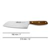 Arcos Santoku Knife 7 Inch Stainless Steel. Japanese Kitchen Knife for Fish, Meat and Vegetables. Ovengkol Wood Handle 100% natural FSC and 190mm Blade. Series Nordika. Color Brown. view 3