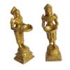 PARIJAT HANDICRAFT Home and Kitchen Decors Set of 4 Pair of Brass Standing deeplaxmi showpiece for Pooja aarti Decor view 2