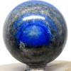 49mm 195g Blue Lapis Lazuli w/Iron Pyrite Sphere Polished Natural Sparkling Gemstone Crystal Mineral Ball - Afghanistan + Stand view 3