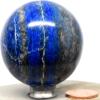 49mm 195g Blue Lapis Lazuli w/Iron Pyrite Sphere Polished Natural Sparkling Gemstone Crystal Mineral Ball - Afghanistan + Stand view 4