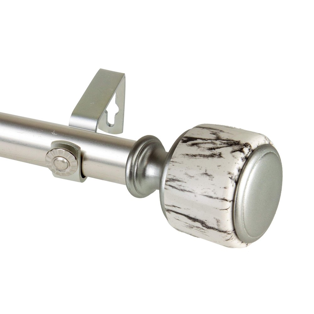 Rod Desyne 1" Janice Single Curtain Rod, 48-84 inch, Satin Nickel
