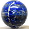 48mm 180g Blue Lapis Lazulie w/Pyrite & Calcite Small Druzy Sphere Polished Natural Sparkling Gemstone Crystal Mineral Ball - Afghanistan + Stand view 2