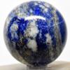 48mm 185g Rich Blue Lapis Lazuli w/Sparkling Golden Pyrite & Calcite Sphere Polished Natural Gemstone Crystal Mineral Ball - Afghanistan + Stand view 1