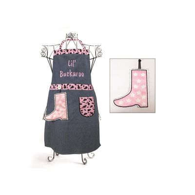 Manual IOIZBP Lil' Buckaroo Childs Apron and Handtowel, Set of 2 (Pink and White)
