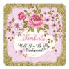 XOXOKristen Personalized Bridesmaid Proposal Puzzle. Custom Will You Be My Bridesmaid Gift. Ask Bridesmaid with a funny proposal (Vintage Flowers with Gold Frame) view 2