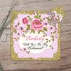 XOXOKristen Personalized Bridesmaid Proposal Puzzle. Custom Will You Be My Bridesmaid Gift. Ask Bridesmaid with a funny proposal (Vintage Flowers with Gold Frame) view 3