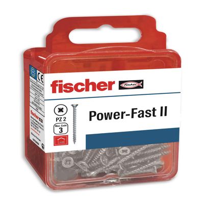 fischer 557485 FPF II, Caja tornillos para Madera, Rosca parcial 3.5X40, Cincados Blister de 15 unidades Wood Screws, Box with 3.5 x 40 Partial Thread, galvanised, Pack of 15, 3,5x40