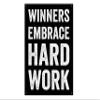 Damdekoli Winners Embrace Hard Work Banner - Home Gym Decor - Large Quote Wall Art - Motivational Fitness Weightlifting - Inspiration Sports (24 x 36 Inches) view 1