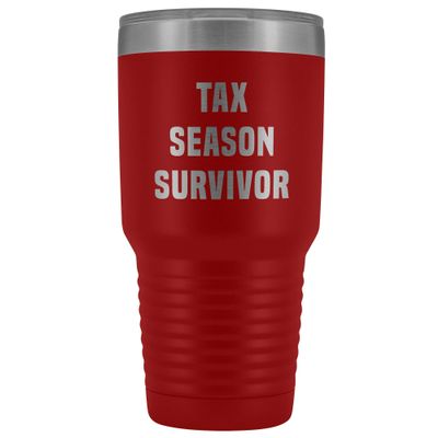 Tax Season Survivor Metal Accountant Mug Double Wall Vacuum Insulated Hot/Cold Travel Cup 30oz BPA Free