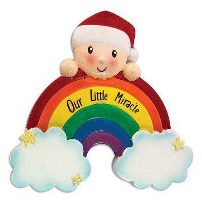 Personalized Baby Christmas Ornament (Rainbow Baby)
