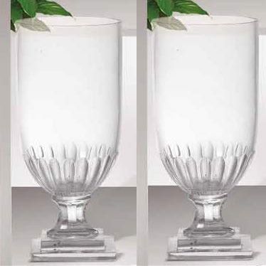 Decor Home Glass Plain Hurricanes (Set of 2)