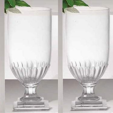 Decor Home Glass Plain Hurricanes (Set of 2)