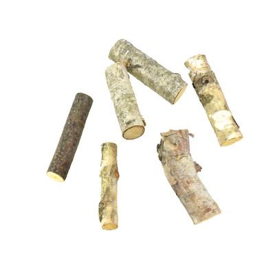 Homeford Miniature Natural Birch Wood Logs, 3-Inch, 6-Piece