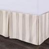 HiEnd Accents Prescott Farmhouse Bedding, King Size Striped Bed Skirt, Ivory Taupe Ticking Stripes Pattern Bed Skirts, Chic Casual Coastal Boho Style view 1