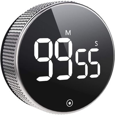 BOSAI Timers, Kitchen Timer for Kids, Digital Countdown Magnetic Egg Timer for Cooking, with Constant Light Function for classrooms, Quiet for Children and TeachersBlack