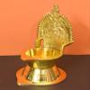 TANGERINE Brass Traditional Gajalakshmi Diya view 4