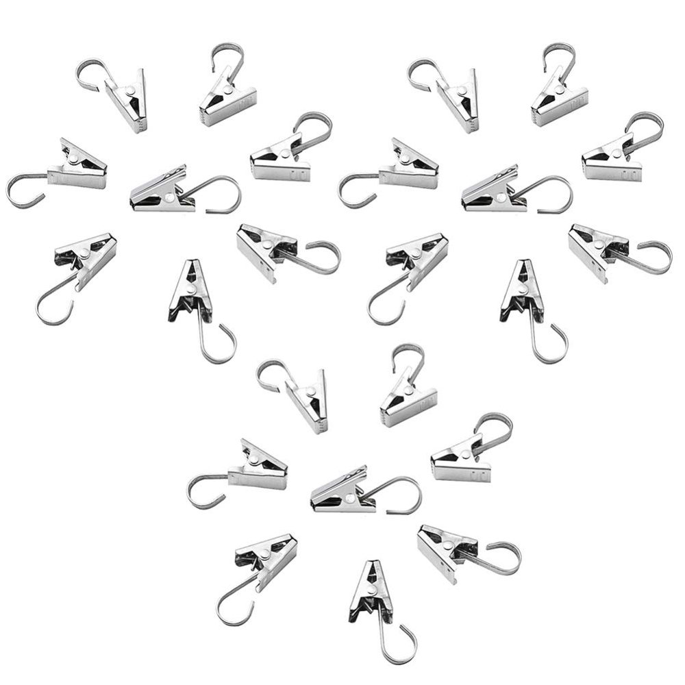50pcs Stainless Steel Curtain Hooks Clips for Hanging Wet Swimsuits
