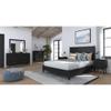 Alpine Furniture Flynn Mid Century Modern Mahogany Fully Assembled Bedroom Side Nightstand with 2 Bedside Storage Drawers, Black view 2