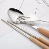 Muka Set of 3 Reusable Wood Handle Flatware Cutlery Set with Case-Wood Handle view 4