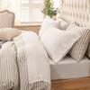 PURE ERA Jersey Knit 4pc Bed Sheet Set 100% T-Shirt Cotton Super Soft Comfy Breathable Fits Mattress Up to 20" Extra Deep Pocket(Solid Off White,Queen) view 1
