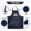 Hot4TShirts Hair Stylist Apron  Custom Denim Hairdresser Aprons with Pockets  Personalized Cosmetology Barber Gifts for Women & Men (Indigo Denim) view 2