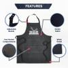 Hot4TShirts Hair Stylist Apron  Custom Denim Hairdresser Aprons with Pockets  Personalized Cosmetology Barber Gifts for Women & Men (Black Denim) view 2