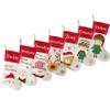 DearSun Set of 7, 18" Personalized Christmas Stockings with Exquisite Embroidered Names, Santa,Mrs.Claus,Snowman,Deer,Bear,Elf Boy&Girl Characters,Quality Linen Stockings for Decor view 1