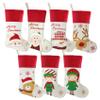 DearSun Set of 7, 18" Personalized Christmas Stockings with Exquisite Embroidered Names, Santa,Mrs.Claus,Snowman,Deer,Bear,Elf Boy&Girl Characters,Quality Linen Stockings for Decor view 3