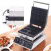 Commercial Waffle Maker, 110V 1500W 6Pcs Rectangle Waffle Maker Machine Nonstick Temperature and Time Control Square Waffle Maker, Waffle Iron for Bakeries, Restaurants, Kiosks, Canteens view 3