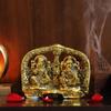 ShubhanjaliMetal Lakshmi Ganesh at Chowki Statue,Oil Lamp Diya Deepak Chowki,Laxmi Ganesh Idol Decorative Platter with Diya,Metal Plated Lakshmi Ganesha Idols for Diwali Gifts Puja,Murti for Pooja view 2