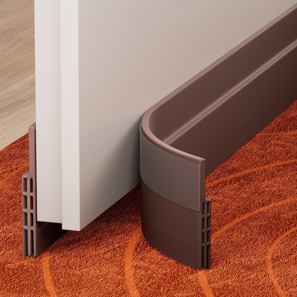 Grotheory Door Draft Stopper, Door Sweep, Weather Stripping Seal, 2 Pack