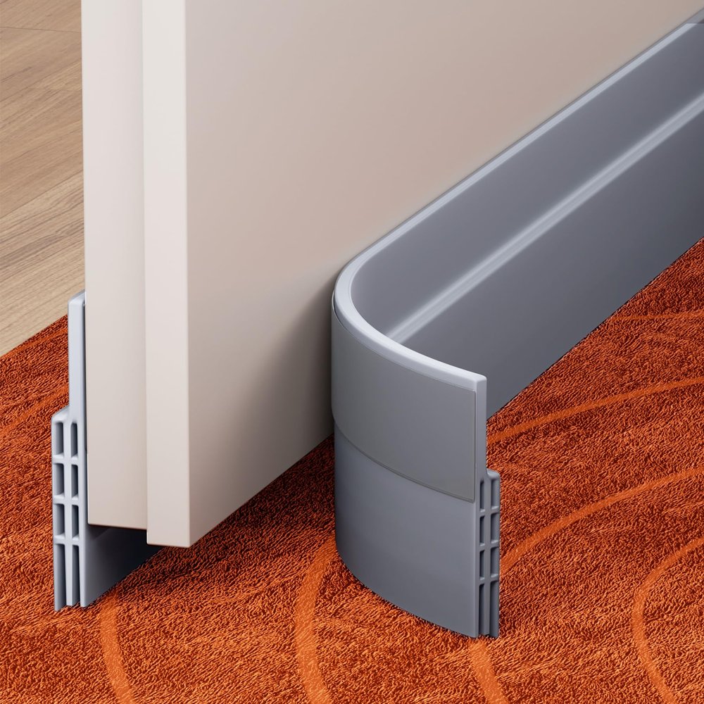Grotheory Door Draft Stopper, Door Sweep, Weather Stripping Seal, 2 Pack