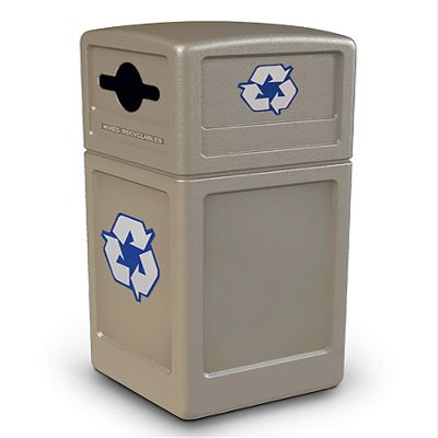 Commercial Zone Recycle42 Mixed Recycling Dome Lid - Beige