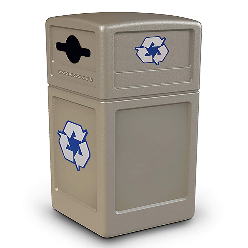 Commercial Zone Recycle42 Mixed Recycling Dome Lid - Beige
