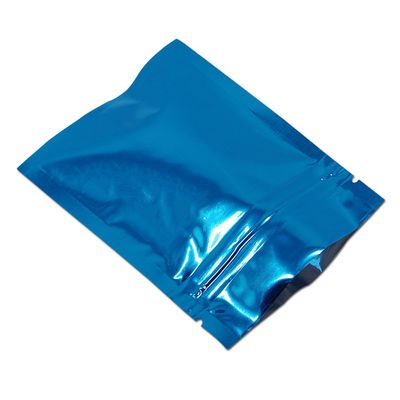 MITOB 100 Pack 2.7x3.9 inch Mylar Bags for Zip Reusable Small Aluminum Foil Lock Package Bag Candy DIY Chocolate Coffee Nut Food Long Term Storage Zipper Lock Packaging Bag with Tear Notch (Blue)