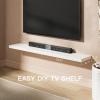 AMADA HOMEFURNISHING Floating Shelves Wall Mounted, 24 x 7 Inch Wall Shelves for Bathroom, Bedroom, Living Room, White Shelves Set of 2 view 2
