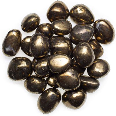 Digging Dolls: 25 pcs Natural Chalcopyrite Tumbled Stones from Peru
