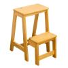 WYF-ZB 2 Step Ladder Stool Wooden Folding Step Stool Adult Kids Safty Stepladders for Home and Kitchen Portable Sturdy Ladder 150kg Capacity (Color : Wood Color) view 1