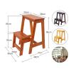 WYF-ZB 2 Step Ladder Stool Wooden Folding Step Stool Adult Kids Safty Stepladders for Home and Kitchen Portable Sturdy Ladder 150kg Capacity (Color : Wood Color) view 2