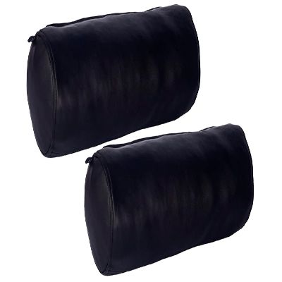 D DOLLY LAMB Round Cervical Roll Cylinder Bolster Pillow Cover | Ergonomically Designed for Head, Neck, Back, and Legs, Ideal for Spine and Neck Support, 6x14 Inches, Black Pack of 2