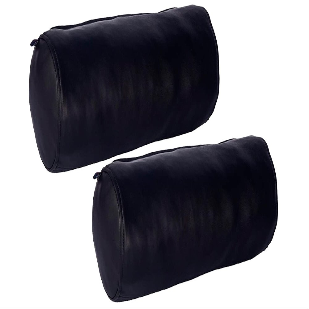 D DOLLY LAMB Round Cervical Roll Cylinder Bolster Pillow Cover | Ergonomically Designed for Head, Neck, Back, and Legs, Ideal for Spine and Neck Support, 6x14 Inches, Black Pack of 2