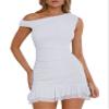 Andongnywell Women Lace Mesh Sheer Hollow Out Deep V Neck Spaghetti Strap Bodycon Pencil Mermaid Midi Dress (White,Medium) view 1