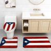 ALAGEO 4 Piece Shower Curtain Sets Puerto Rico Flag Shower Curtain Sets with U Shape Rug Toilet Lid Cover Bath Mat Waterproof Shower Curtain Red Stripes and Blue Patriot Star Non-Slip Bath Sets view 4