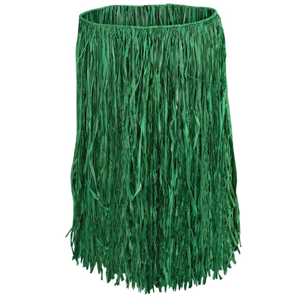 Club Pack of 12 Tropical Green Adult Women's Hula Hawaiian Party Skirts 31"