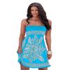 Andongnywell Women's Strapless Floral Casual Mini Beach Dress Cover-ups Dress Ladies Print Tube top Dresses (Blue,X-Large) view 1