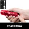 GORILLA GRIP Powerful LED Handheld Tactical Flashlight, Red view 4
