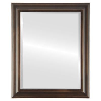 OVALCREST Rectangle Beveled Wall Mirror for Home Decor - Messina Style - Rubbed Bronze - 15x19 Outside Dimensions